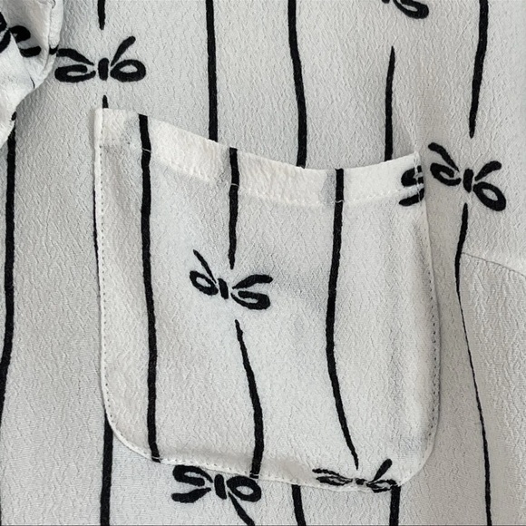 EUC Cooperative Urban Outfitters Bow Tie Button Up Dress Black White (Women’s S) - Picture 13 of 16